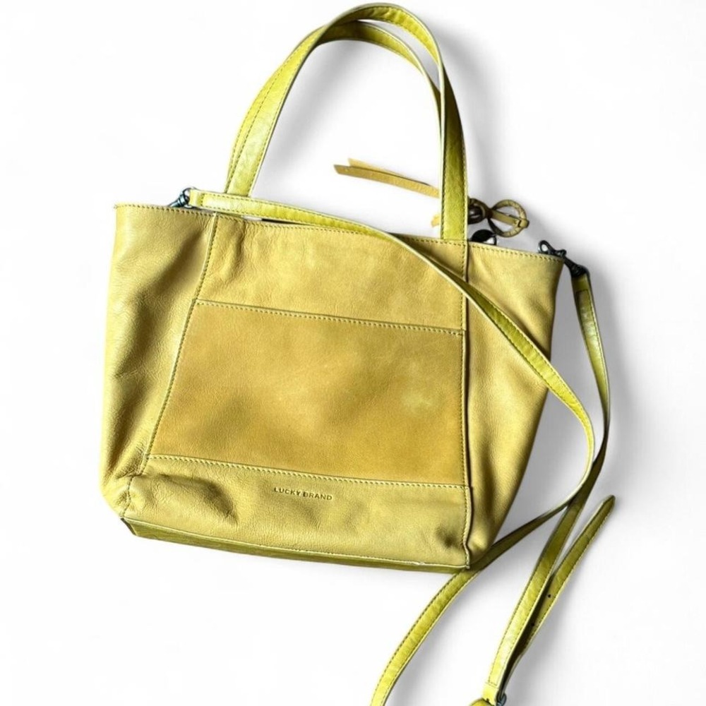 Lucky Brand yellow leather tote bag